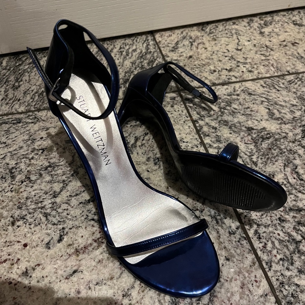 Stuart Weitzman nudist - metallic blue size 39